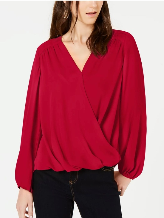 INC International Concepts Tops - INC V-Neck Red Blouse Top Womens Size: XXL NWOT